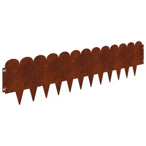 vidaXL Krawężnik do trawnika 30 pcs 103 x 25 cm Stal Rdzawy