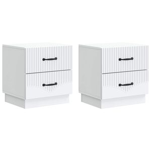vidaXL Szafka Nocna z szufladą 2 pcs Biały 43 x 34,5 x 44,5 cm