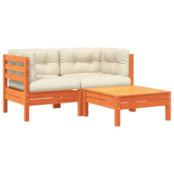 vidaXL Sofa ogrodowa z poduszkami i podnóżkiem, 2-osobowa