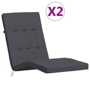vidaXL Poduszki na leżaki, 2 szt., antracytowe, tkanina Oxford