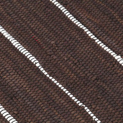 vidaXL Ręcznie tkany dywanik Chindi, bawełna, 200x290 cm, brązowy