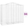 vidaXL Kosze gabionowe, 4 szt, 200x50x160/180 cm, galwanizowane żelazo