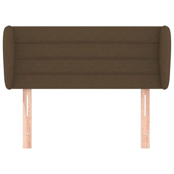 vidaXL Zagł&oacute;wek uszak, ciemnobrązowy, 83x23x78/88 cm, tkanina