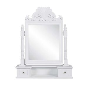 vidaXL Toaletka z MDF z obrotowym, kwadratowym lustrem