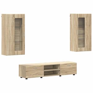 vidaXL Zestaw szafek RTV z szufladą z p&oacute;łką FLORIN 3 pcs Dąb Sonoma