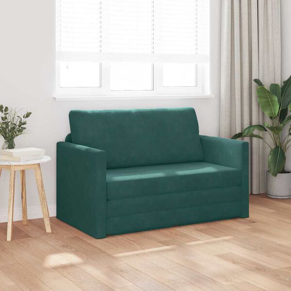 vidaXL Sofa Bed 110cm Ciemna zieleń Aksamit