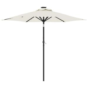 vidaXL Parasol ogrodowy z LED, stalowy słupek, biały, 225x225x212 cm