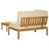vidaXL Zestaw Sof z poduszką Gładki 2 pcs Beżowy Lite Drewno Akacji