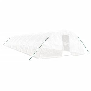 vidaXL Szklarnia ze stalową ramą, biała, 80 m&sup2;, 16x5x2,3 m