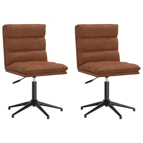 vidaXL Krzesła stołowe, 2 szt., brązowe, obite sztuczną skórą