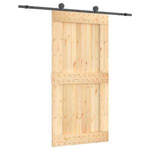 vidaXL Drzwi przesuwne 100 x 210 cm Lite Drewno Sosnowe (Nieobrobione)