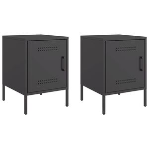 vidaXL Szafki nocne, 2 szt., czarne, 36x39x50,5 cm, stal