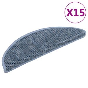 vidaXL Samoprzylepne nakładki na schody, 15 szt., 56x17x3cm niebieskie