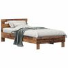 vidaXL Ramka ł&oacute;żka Stare drewno 98,5 x 200 cm Drewno inżynieryjne