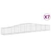 vidaXL Kosze gabionowe, 7 szt, 400x50x40/60 cm, galwanizowane żelazo
