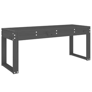 vidaXL Ławka ogrodowa, szara, 110x38x45 cm, lite drewno sosnowe