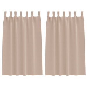 vidaXL Firany blackout z k&oacute;łkami 2 szt. Szarobeżowy 175 x 140 cm