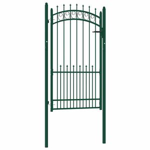 vidaXL Brama ogrodzeniowa EMMEN z kolcami stalowa 104x134,5 cm zielona
