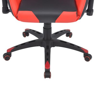 vidaXL Rozkładane krzesło biurowe, sportowe, sztuczna skóra, czerwone
