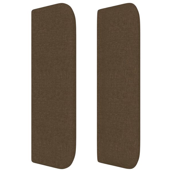 vidaXL Zagł&oacute;wek uszak, ciemnobrązowy, 183x16x78/88 cm, tkanina