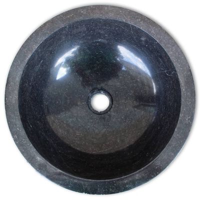 vidaXL Umywalka marmurowa, 40 cm, czarny