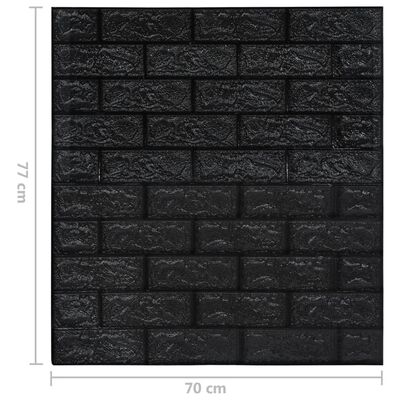 vidaXL Panele 3D z imitacją cegły, samoprzylepne, 10 szt., czarne