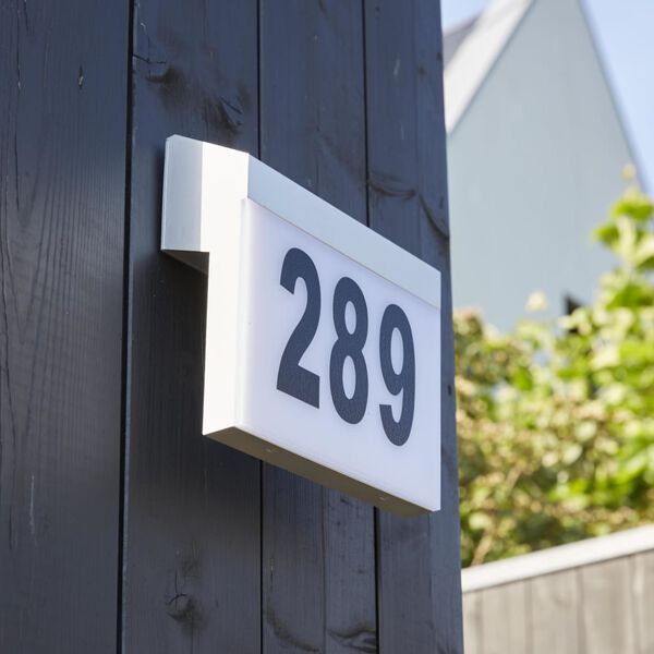 Luxbright Solarny kinkiet LED z numerem domu, Cornwall, biały, 34106