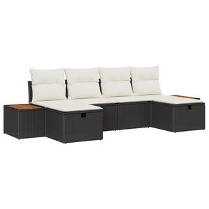 vidaXL Zestaw Sof na Ogr&oacute;d 6 pcs Czarny 55 x 62 x 69 cm Polirattan