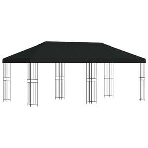 vidaXL Altana ogrodowa 6 x 3 m Czarny Poliester i Stal 190 gsm
