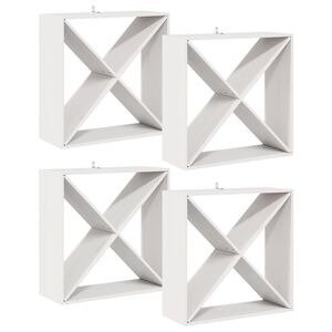 vidaXL Regał na wino 4 pcs Biały 62 x 25 x 62 cm Lite drewno sosnowe