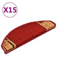 vidaXL Samoprzylepne nakładki na schody, 15 szt., czerwone, 65x21x4 cm