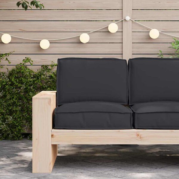 vidaXL Zestaw poduszek na paletę 2 pcs Czarny Materiał Oxford