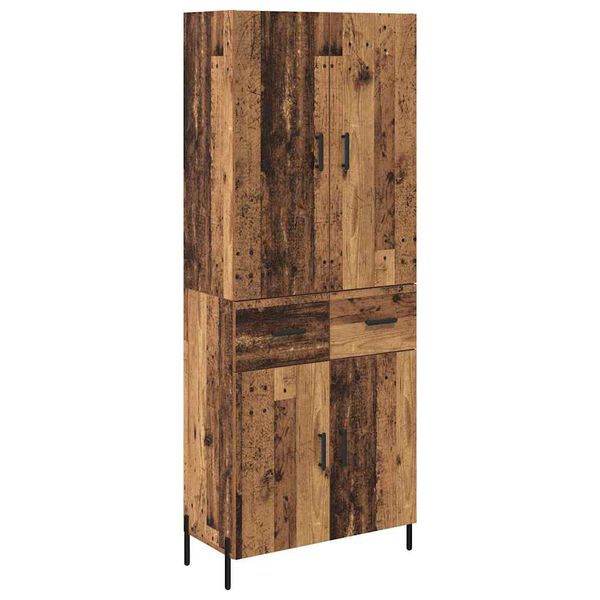 vidaXL Highboard Montowane na ścianie Stare drewno 69,5 x 34 x 180 cm