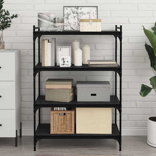 vidaXL P&oacute;łka na książki 4 pcs Czarny 80 x 40 x 1,5 cm