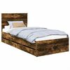 vidaXL Ramka ł&oacute;żka Dąb wędzony 90 x 200 cm Drewno inżynieryjne