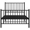 vidaXL Metalowa rama ł&oacute;żka z wezgłowiem i zan&oacute;żkiem, czarna, 90x200 cm