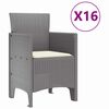 vidaXL Zestaw do jadalni ogrodowej z poduszkami 17 pcs Jasnoszary PP