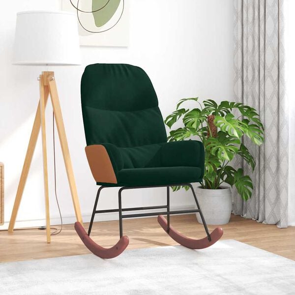 vidaXL Fotel bujany, ciemnozielony, tapicerowany aksamitem