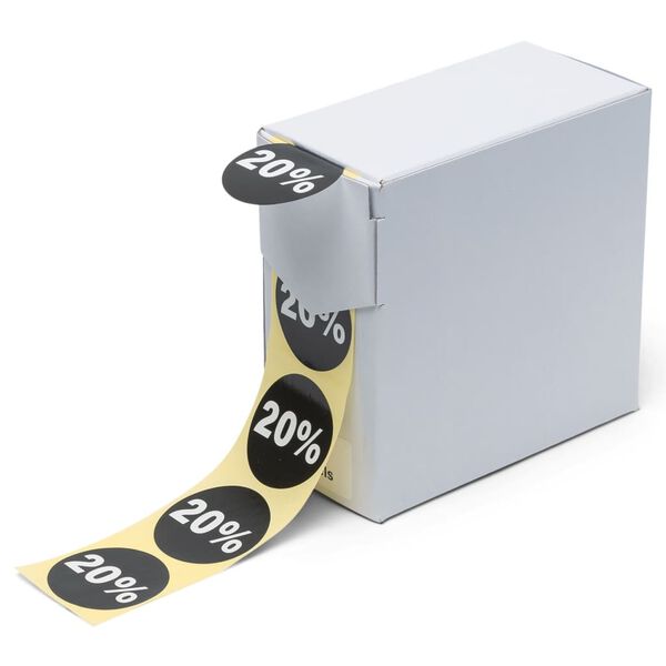 rillprint Naklejki wyprzedażowe, 5 rolek po 250 szt., czarno-białe