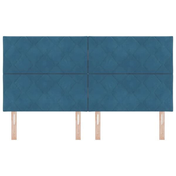 vidaXL Zagł&oacute;wek Z zagł&oacute;wkiem granatowy 180 cm Aksamit