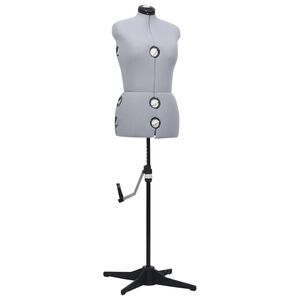 vidaXL Manekin krawiecki damski, regulowany, szary, M, rozmiar 40-46