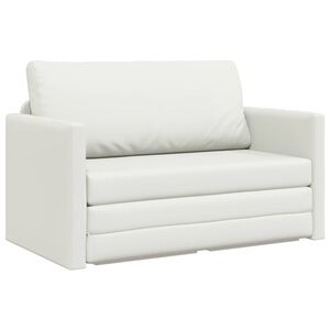 vidaXL Sofa Bed 110cm Biały Sztuczna sk&oacute;ra