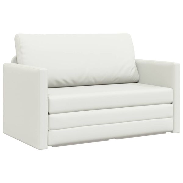 vidaXL Sofa Bed 110cm Biały Sztuczna sk&oacute;ra