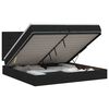 vidaXL Ł&oacute;żko ottoman z materacem Czarny 200 x 200 cm tkanina