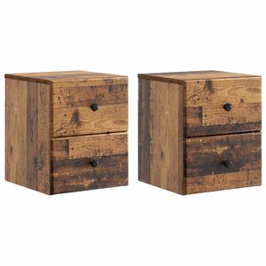 vidaXL Wisząca Szafka Nocna 2 pcs Stare drewno 34,5 x 33 x 40 cm