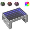 vidaXL Stolik kawowy z LED Infinity, szary dąb sonoma, 70x53x30 cm