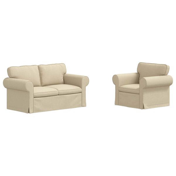 vidaXL Sofa 2 pcs Kremowy
