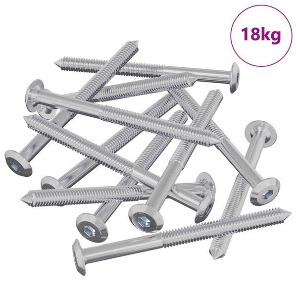 vidaXL Śruby meblowe 1200 pcs Srebrny Stal