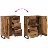 vidaXL Highboard z szufladą 2 pcs Stare drewno Materiał drewnopochodny