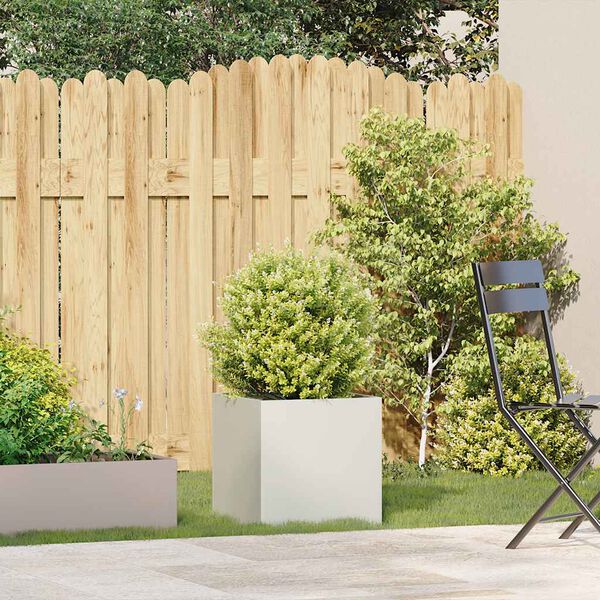 vidaXL Donica, biała, 40x40x40 cm, stal walcowana na zimno